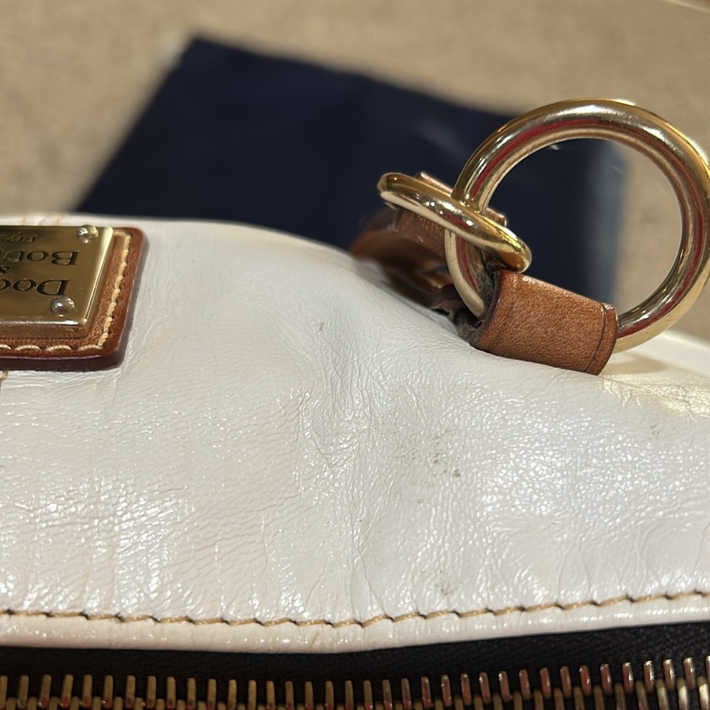 Dooney & Bourke O-ring Red & White Leather Big Shopper Tote - Picture 14 of 16